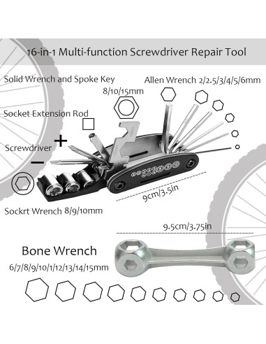 Kit de Reparación de Neumáticos de Bicicleta DERERSTE U-BTRTK