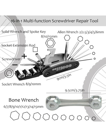 Kit de Reparación de Neumáticos de Bicicleta DERERSTE U-BTRTK