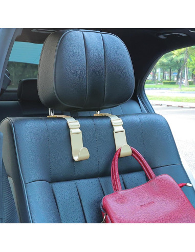 Ganchos para Reposacabezas Amooca Beige Ajustables 4 Piezas