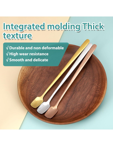 Juego de 6 cucharas de café Aexbxoa de acero inoxidable dorado