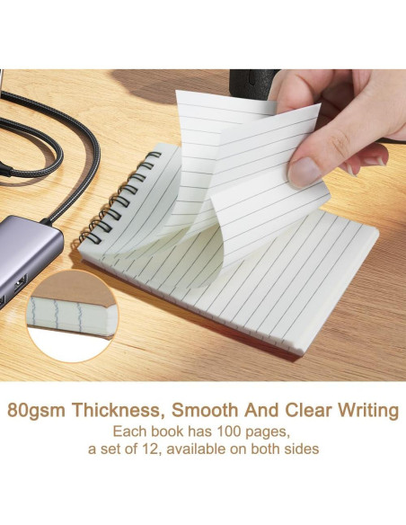 Juego de 12 Cuadernos Pequeños Wavamawa 3x5 Rayados