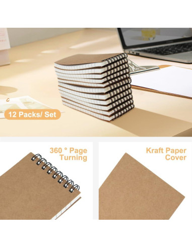 Juego de 12 Cuadernos Pequeños Wavamawa 3x5 Rayados