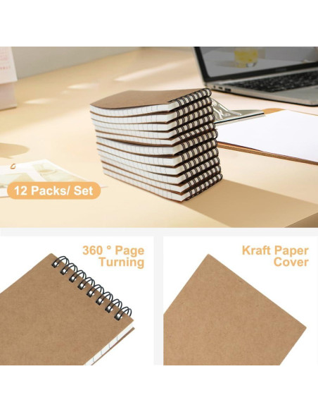 Juego de 12 Cuadernos Pequeños Wavamawa 3x5 Rayados