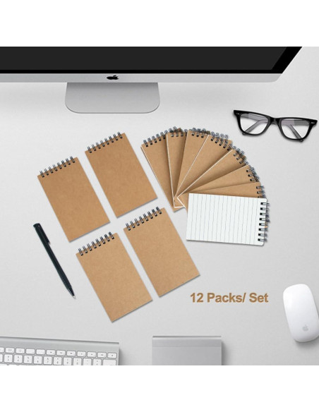 Juego de 12 Cuadernos Pequeños Wavamawa 3x5 Rayados