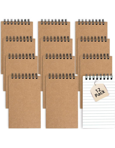 Juego de 12 Cuadernos Pequeños Wavamawa 3x5 Rayados