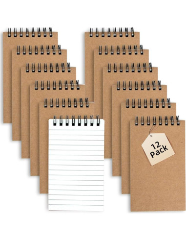 Juego de 12 Cuadernos Pequeños Wavamawa 3x5 Rayados
