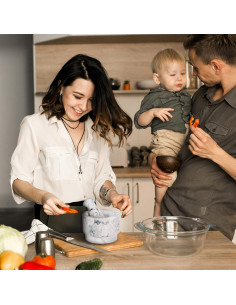 Mortero y Maja de Mármol Blanco Laevo - 2.1 Tazas, 13.97 cm 2