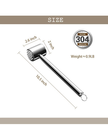 Ablandador de Carne Acero Inoxidable 304 FYUEROPA 26.67 cm