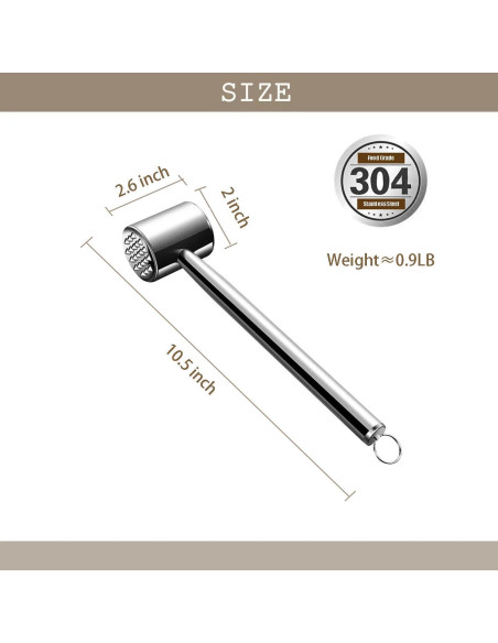 Ablandador de Carne Acero Inoxidable 304 FYUEROPA 26.67 cm