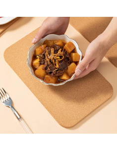 Juego de 4 Posavasos de Corcho Rectangulares FirstGift 30.48x17.78 cm 2