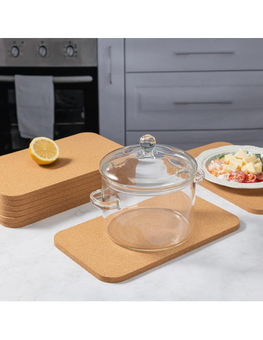 Juego de 4 Posavasos de Corcho Rectangulares FirstGift 30.48x17.78 cm