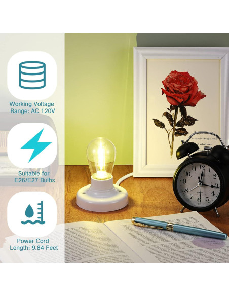 Portalámpara con Cable Yexiya E26/E27 2 Pcs 3.03 cm 9.84 ft