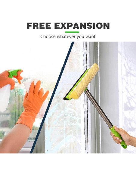 Raspador de Ventanas 2 en 1 Niccfdc con Mango Largo Verde