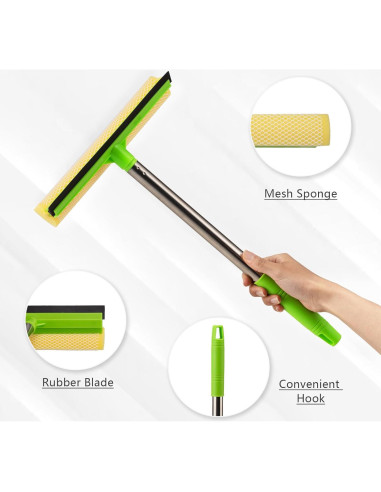 Raspador de Ventanas 2 en 1 Niccfdc con Mango Largo Verde