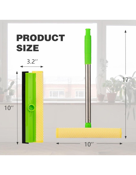 Raspador de Ventanas 2 en 1 Niccfdc con Mango Largo Verde