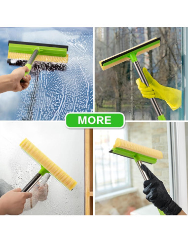 Raspador de Ventanas 2 en 1 Niccfdc con Mango Largo Verde