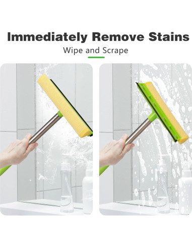 Raspador de Ventanas 2 en 1 Niccfdc con Mango Largo Verde