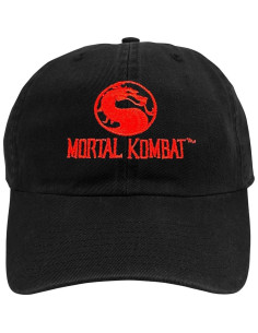 Gorra Papá Mortal Kombat Logo Dragón Unisex Ajustable Negra 2