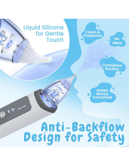Aspirador Nasal Eléctrico IGGODO para Bebé - Succión Ajustable, Música y Luz