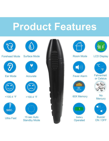 Termómetro Digital Infrarrojo Sin Contacto Amplim - Grado Médico