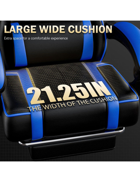 Silla de Juego Ergonómica Ntiibcuy Azul con Reposapiés