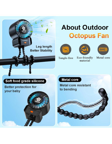 Ventilador Portátil AMTIFO A1 Recargable USB 4 Velocidades