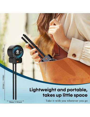 Ventilador Portátil AMTIFO A1 Recargable USB 4 Velocidades