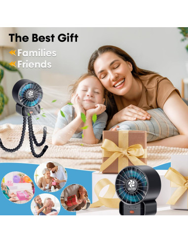 Ventilador Portátil AMTIFO A1 Recargable USB 4 Velocidades