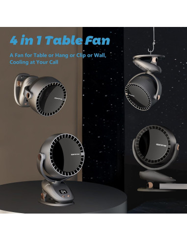 Ventilador de Escritorio Evoliq K3 Silencioso 6 Velocidades 1000mAh