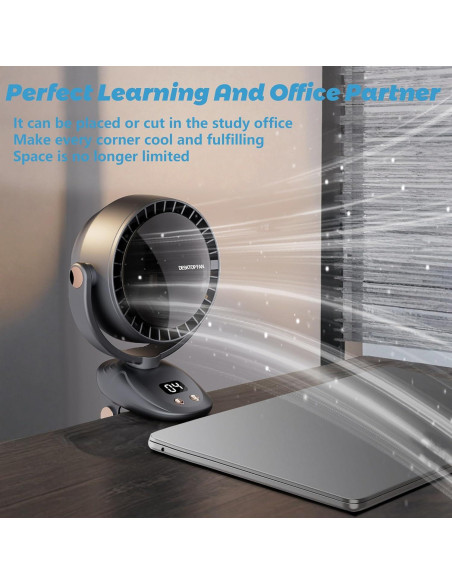 Ventilador de Escritorio Evoliq K3 Silencioso 6 Velocidades 1000mAh