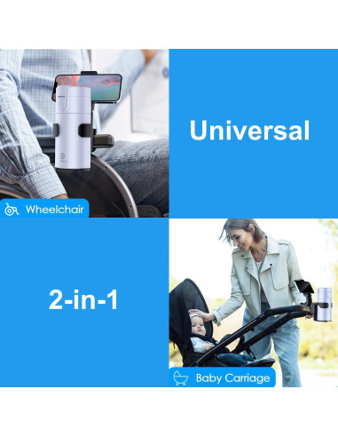 Soporte para Taza y Teléfono WixGear, Multifuncional, Negro