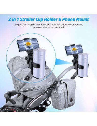 Soporte para Taza y Teléfono WixGear, Multifuncional, Negro