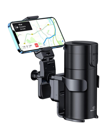 Soporte para Taza y Teléfono WixGear, Multifuncional, Negro