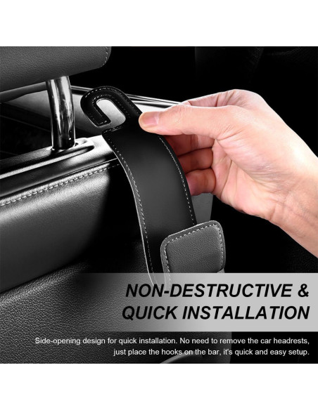 Ganchos para Reposacabezas de Coche FSTURIOS - 2 PCS Negro