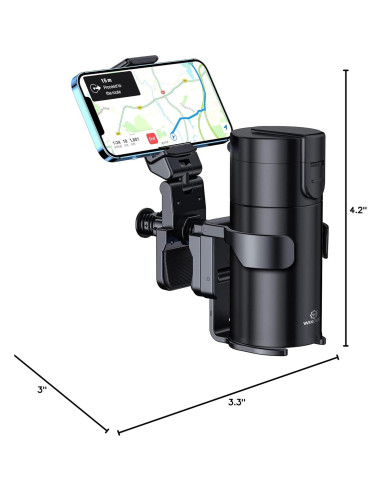 Soporte para Taza y Teléfono WixGear, Multifuncional, Negro