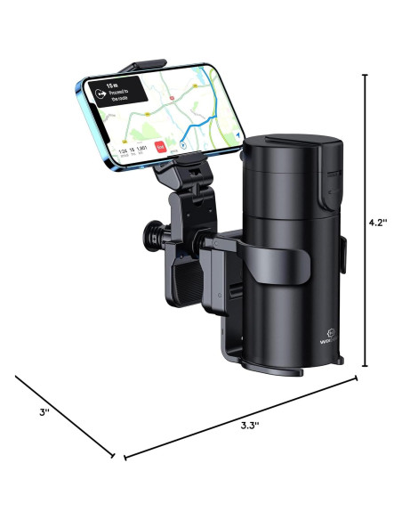 Soporte para Taza y Teléfono WixGear, Multifuncional, Negro