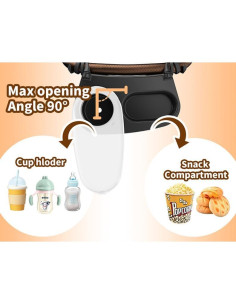 Bandeja de bocadillos universal MOJELIM para cochecito con tapa 2