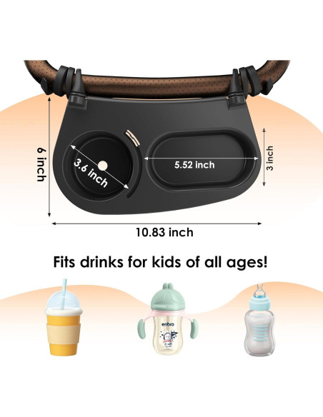 Bandeja de bocadillos universal MOJELIM para cochecito con tapa