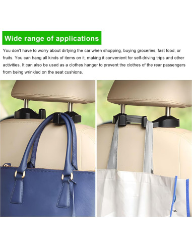 Gancho de Reposacabezas de Asiento Trasero DXNQ - 2 Pcs Negro