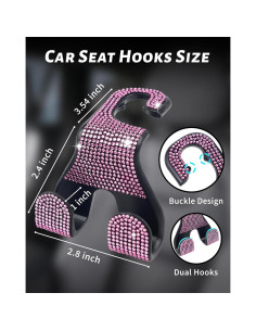 Ganchos para Reposacabezas de Coche MUPEAK Rosa 4 Piezas 2