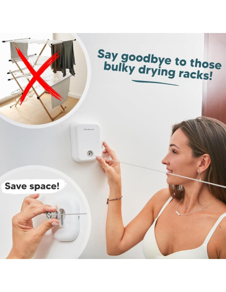 Cuerda de Ropa Retráctil GorillaLine 4.24m para Interiores y Exteriores Cuerda de Ropa Retráctil GorillaLine 4.24m para Interiores y Exteriores