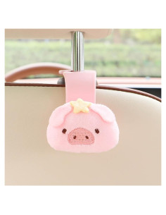 Ganchos para reposacabezas de coche TDOFYH 2 unidades cerdo rosa