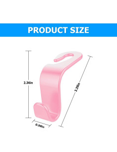 Ganchos de Reposacabezas Traseros 8sanlione Rosa 4Pcs 2