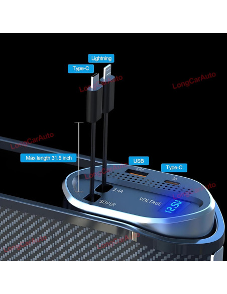 Organizador de Asiento de Coche Espeksvika ES-CHARGER 5 en 1