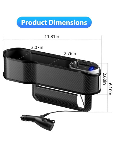 Organizador de Asiento de Coche Espeksvika ES-CHARGER 5 en 1