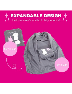 Bolsa de Lavandería Expandible Miamica Gris 53.3x55.9cm 2