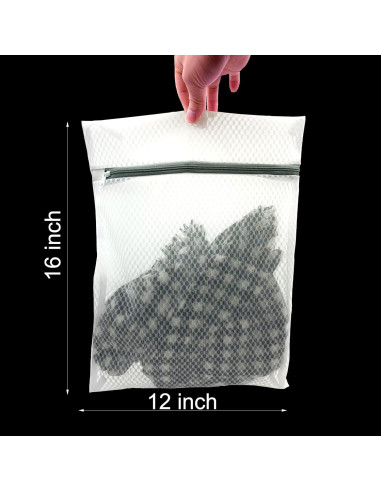 3 Bolsas de Lavandería de Malla Qgond XL 30x40 cm Resistentes