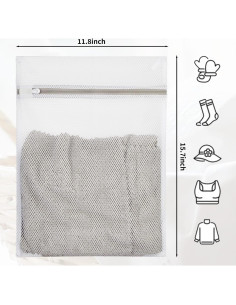 Bolsa de Lavandería de Malla DZSEE 30x20cm con Cremallera 2