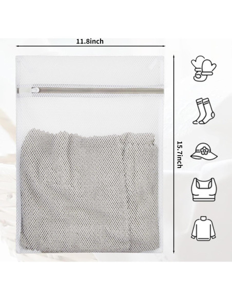 Bolsa de Lavandería de Malla DZSEE 30x20cm con Cremallera