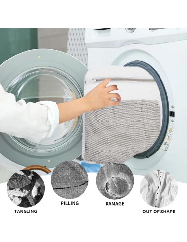 Bolsa de Lavandería de Malla DZSEE 30x20cm con Cremallera